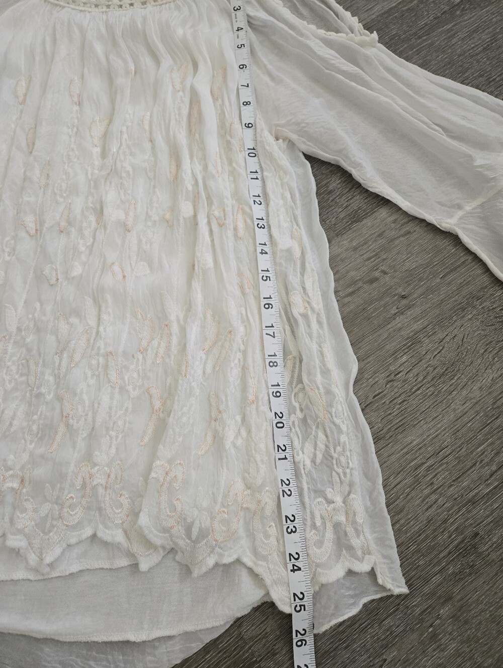 Tempo Paris Silk White Cold Shoulder Fairy Boho Tunic Blouse Small Dainty - Picture 11 of 13